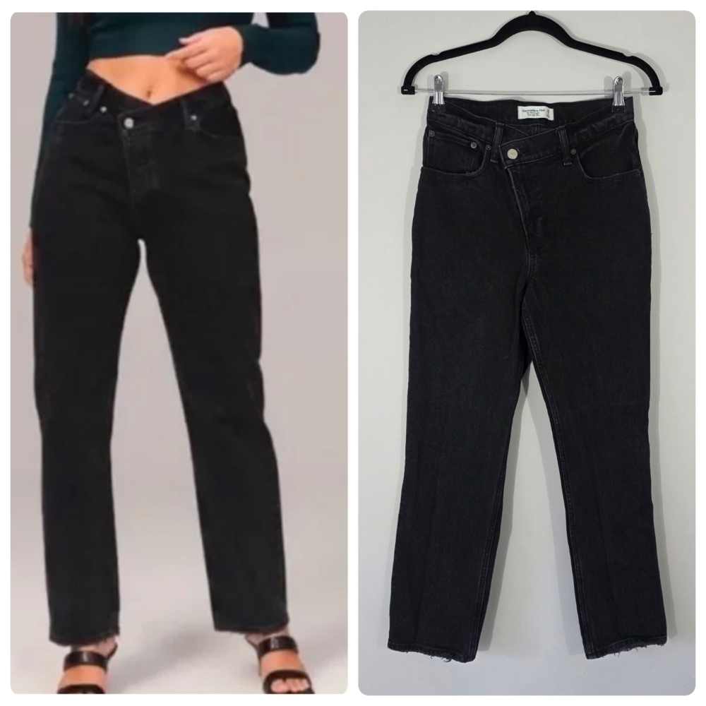 Abercrombie & Fitch The‎ '90s Straight Ultra High Rise Crossover Waist Size 26